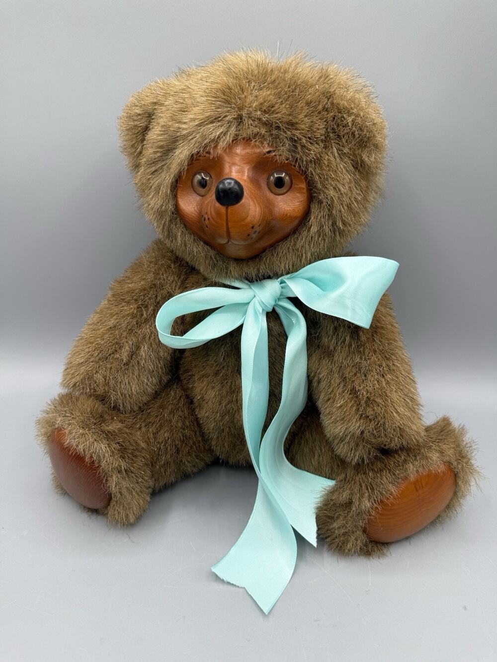 Raikes Bears by Applause 16” Teddy Bear Carved Wood Face Paws Plush
